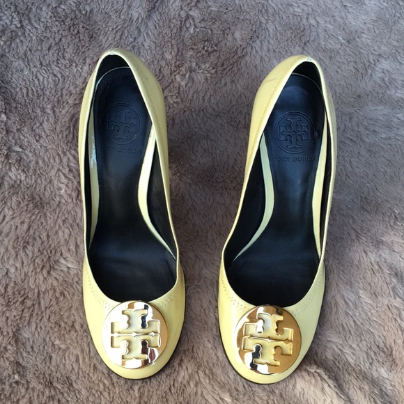 Tory Burch Shoes - Tory Burch patent leather yellow heels